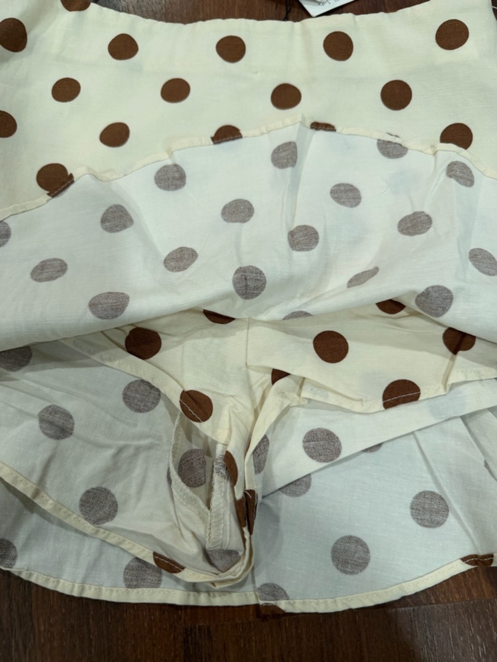 NWT Zara women's Polka Dot Ruffled Mini Skirt Sz Small Linen blend - Picture 7 of 9